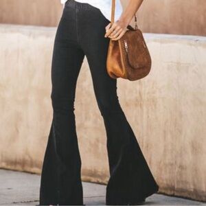 Newbury Kustom Black Denim Bellbottoms